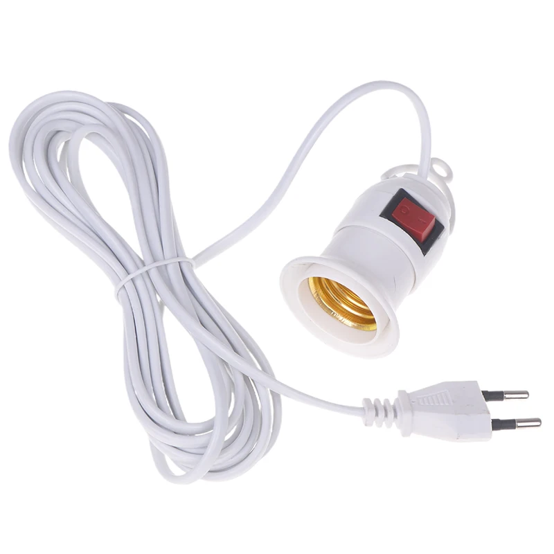 【AD】1Pcs EU Plug 4M Power Cord Cables E27 Lamp Base Holder With Switch For Pendant Led Bulbs Fixture Hanglamp Suspension Socket