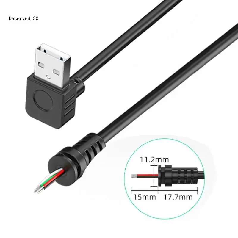 USB Male 4 Pin Bare Wire USB to Open End Pigtail Power Cable Easy Soldering