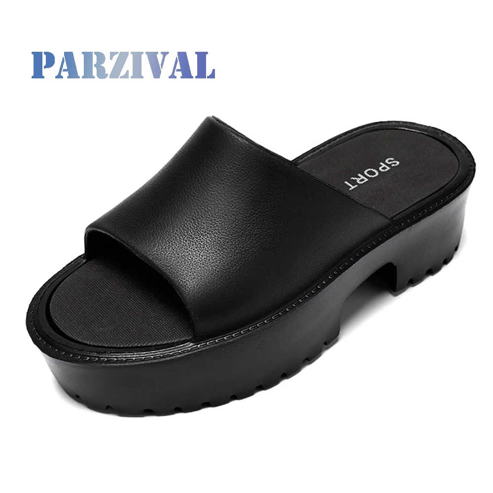 

PARZIVAL 2023 Women Slippers Walking Shoes Beach Sandals Ladies Platform Design Mules Slides Lightweight Female Slippers Wedge