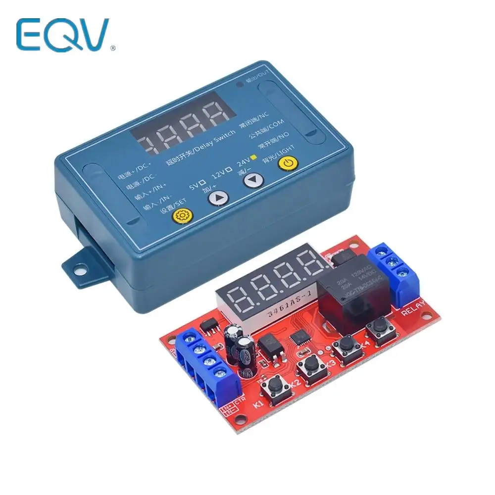 10A 1 channel Delay time relay module 5V 12V 24V timing programmable optical coupler isolation pulse cycle power off trigger