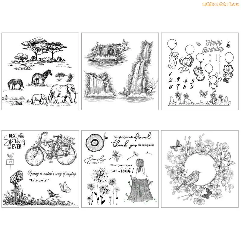 K1AE Exquisite Wreath Silicone Clear Stamp for DIY Wedding Birthday Invitation Cards