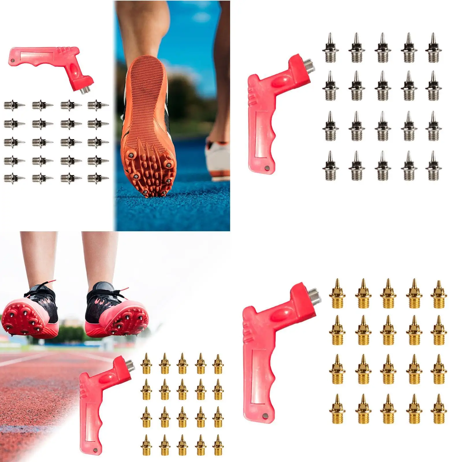 

20 шипов для гусеничных обуви. Прочные шипы для тренировок по коротким бегу по спринта.