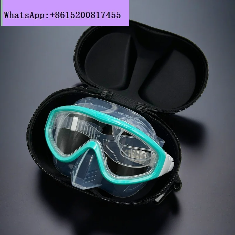 Large frame anti-fog swimming goggles mermaid low volume professional snorkeling mask