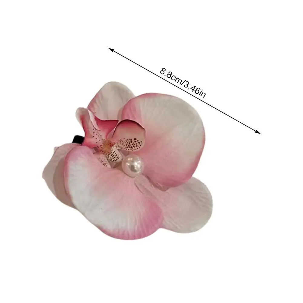 1pc Sweet Phalaenopsis Flower Hairpin New Early Spring Phalaenopsis Hairwear Flower Edge Clip Photography Props Hair Accessories