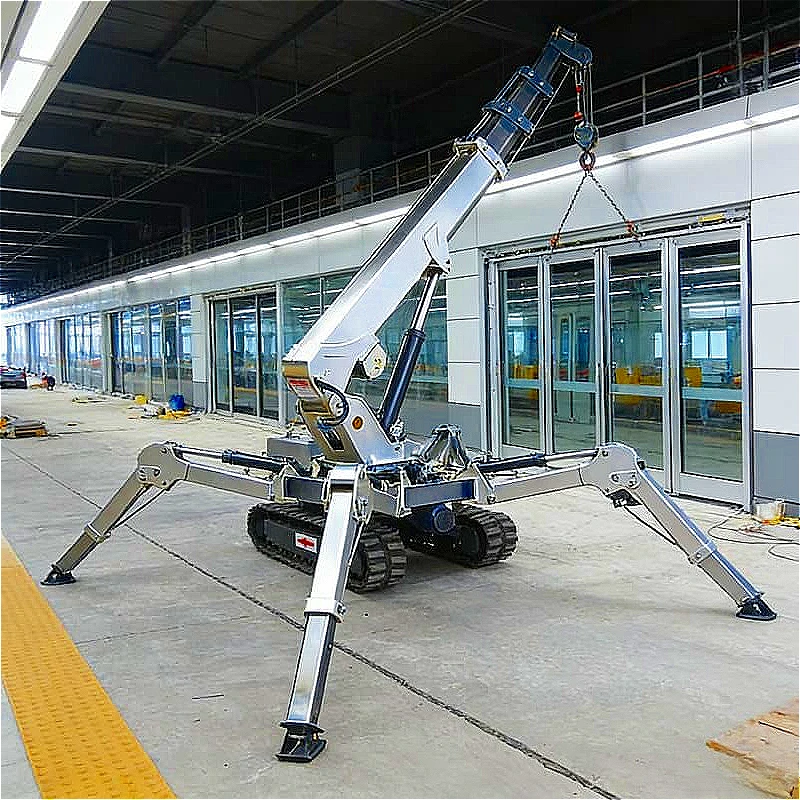 Crawler Spider Crane 5 Ton Hydraulic Telescopic Boom With Moment Limiter Safe Load Indicator Substation Maintenance Customized