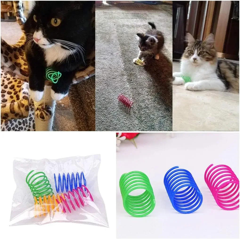 

Cat Spiral ,12 Pcs nteractive Toy To Kill Time and Keep Fit Interactive Sturdy Heavy Colorful Springs for Swatting