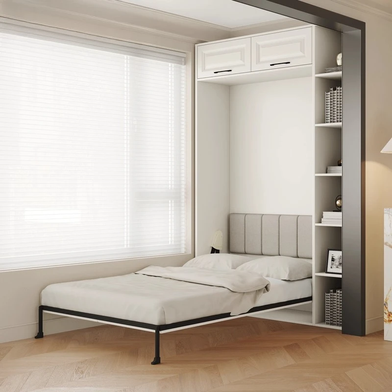 

Balcony study wall bed invisible wardrobe integrated 1.2 meters rollover folding up and down turning Murphy bed cust