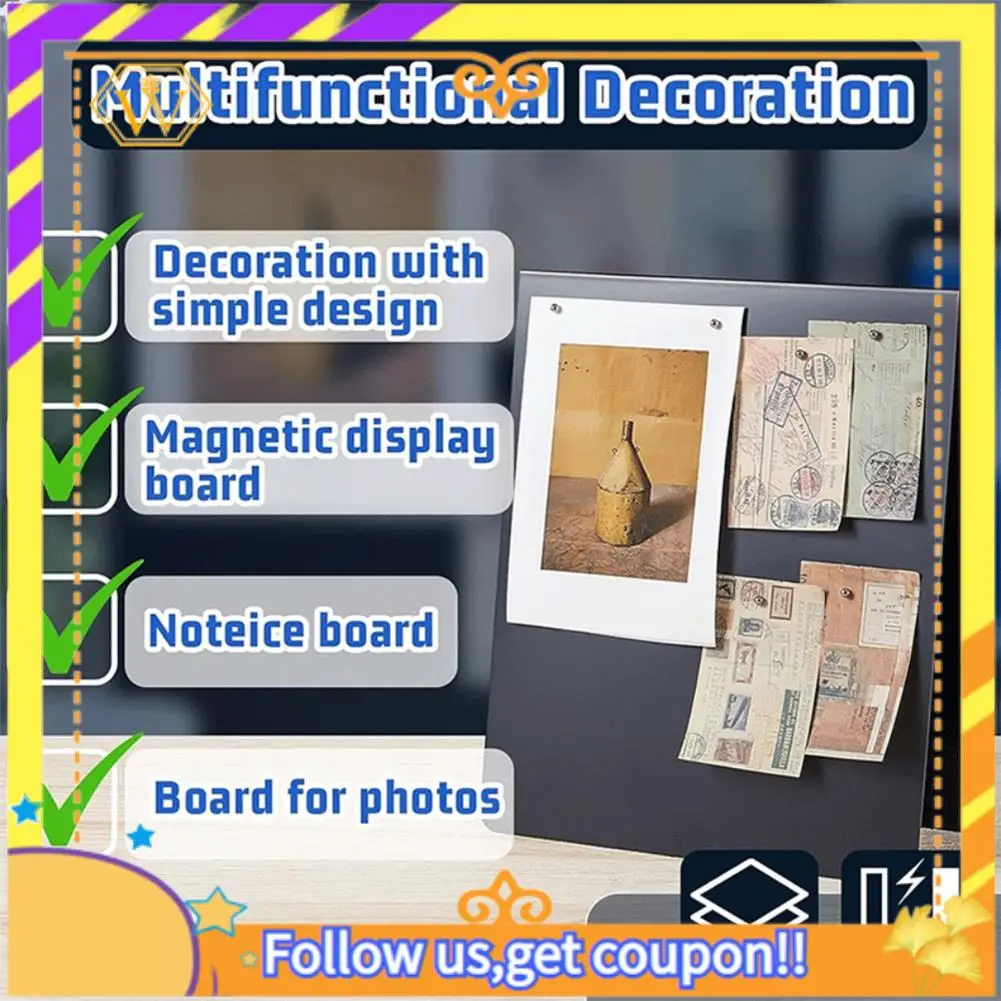 A01K-Home Office For Tabletop Desktop 12 X 10 Inch Magnetic Dry Erase Bulletin Board Memo Board(1 Pcs) Decors