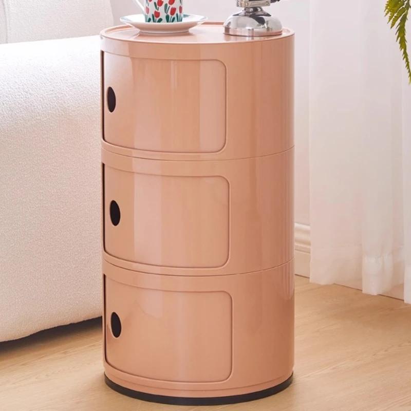 Modern Bedside Table Nightstand Creative Storage Rack Three Layer Plastic Cabinet Storage Locker Home