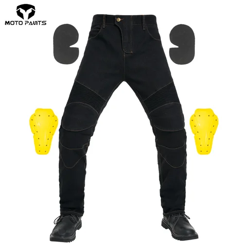 Imagen 2 del producto Pantalones vaqueros para motocicleta, pantalones usables para motocicleta, pantalones para montar en carreras de turismo con protección CE para motocicleta