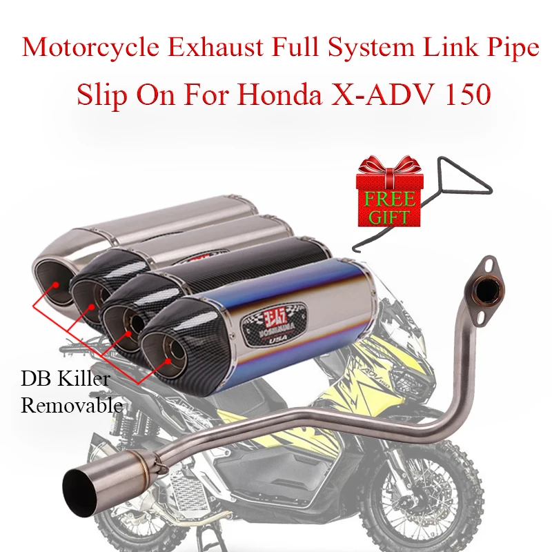 

Univesal Yoshimura Motorcycle Exhaust Link Pipe Muffler For HONDA XADV 150 X-ADV150 ADV150 Moto Escape DB Killer