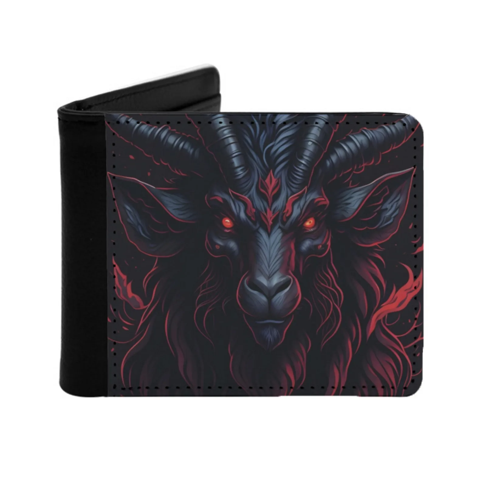 4 Demon Goat Shaman New Men's Wallet Short Fashion Pu Leather Wallet Multi Card Wallet Fantasy Art Gaming 4 Goat Demon Video