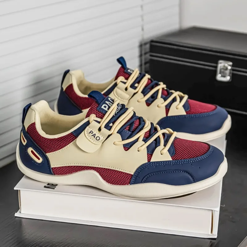 

Модная дышащая удобная универсальная повседневная обувь с сеткой и низким вырезом, весенне-летняя спортивная обувь с цветными блоками на шнуровке