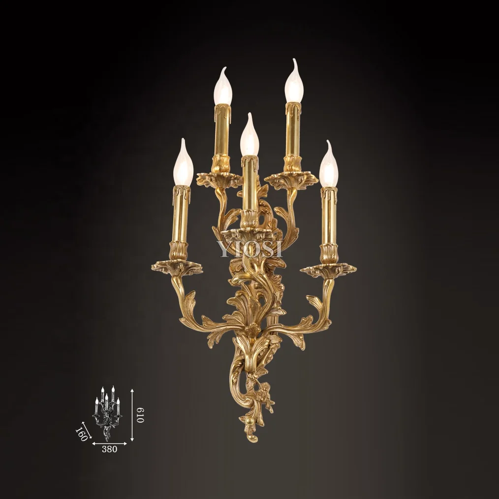 Lacquered Brown Antique Brass Outdoor Garden Wall Lamp