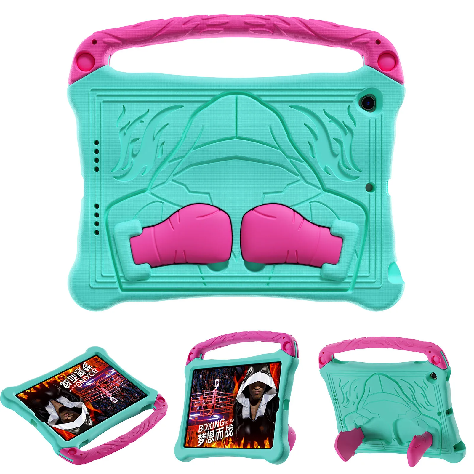 

EVA Case For iPad 10.2 (2021) / (2020) / (2019) / Air 10.5 inch (2019) Boxing Style Tablet Cover with Handle Kickstand - Mint Gr