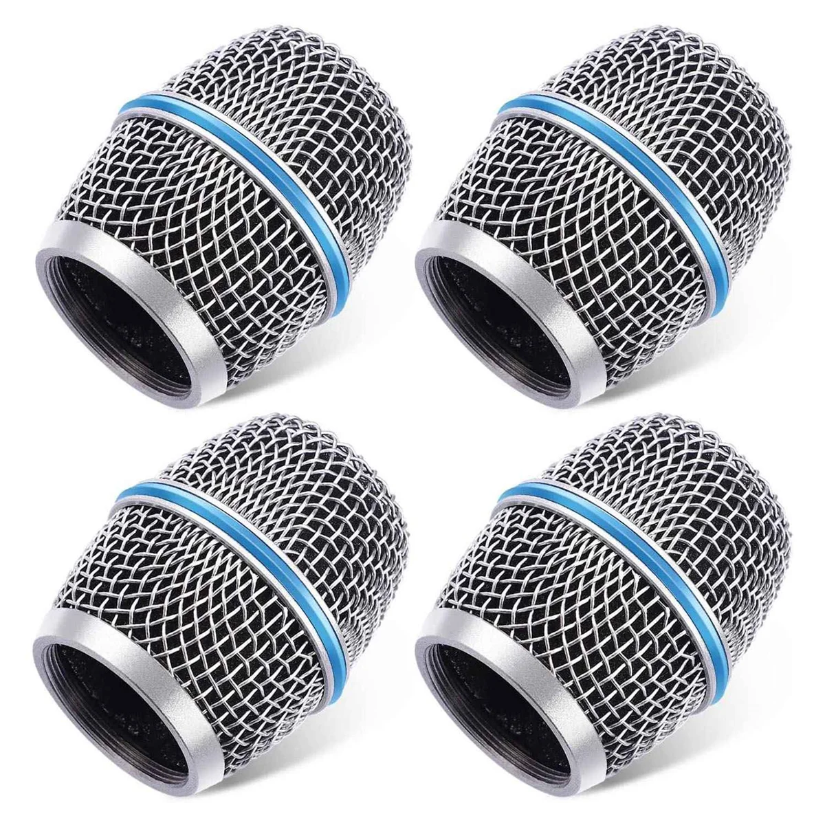 4PCS Microphone Windscreen Heads, Microphone Ball Head Mesh Grill Vocal Microphone Replacement Grille for Shure Beta87A