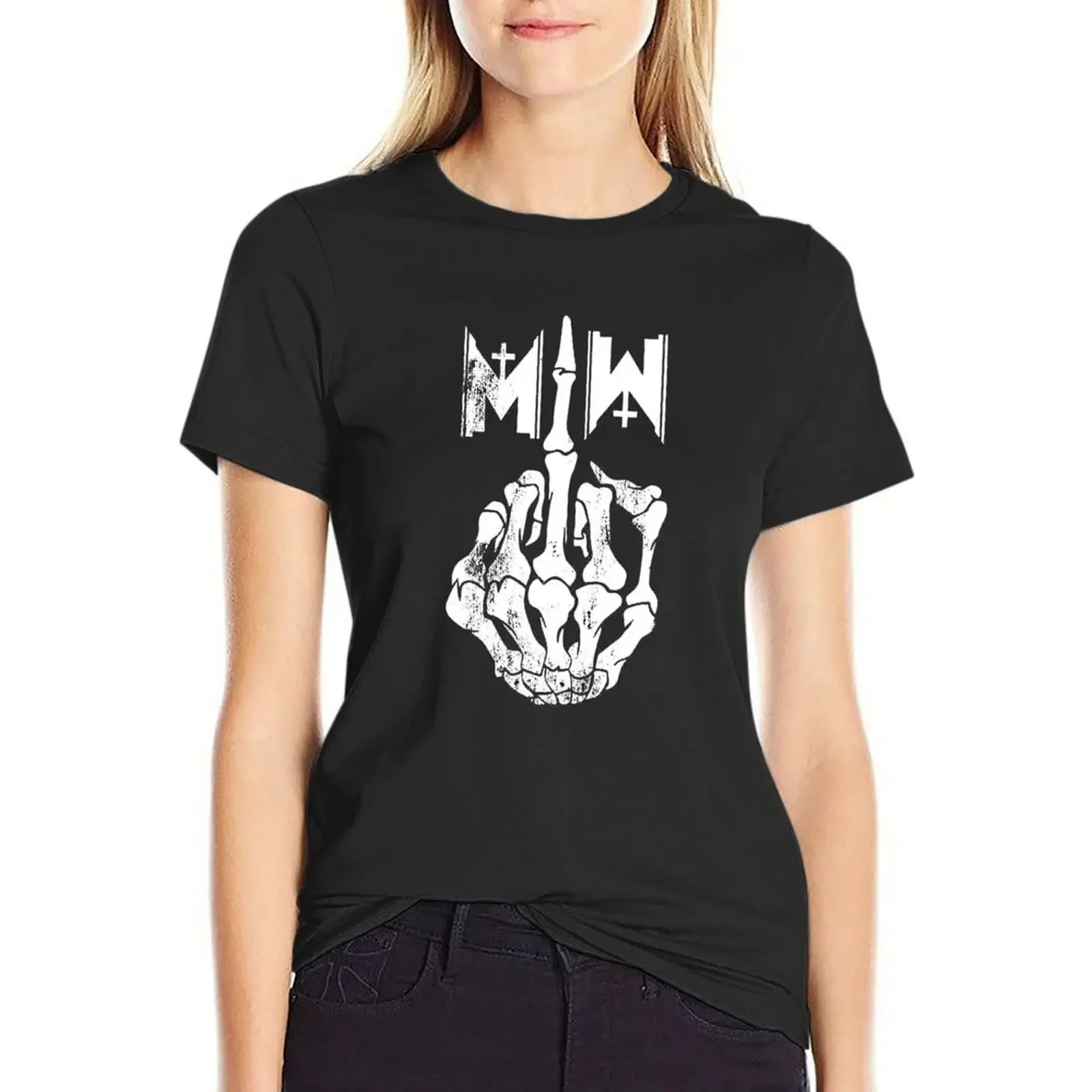 

Motionless in White Finger Middle Motionless T-Shirt plain vintage clothes Blouse ariat shirts for Women