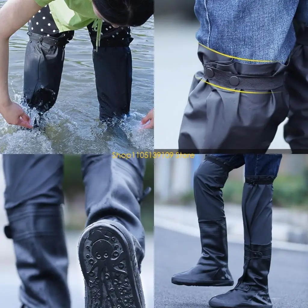 

P5ED Outdoor Travel Rain Shoes Waterproof Motorcycle Scooter Bike Cycling Boot Cover Unisex Protector for Rainy Snowys Day 2x