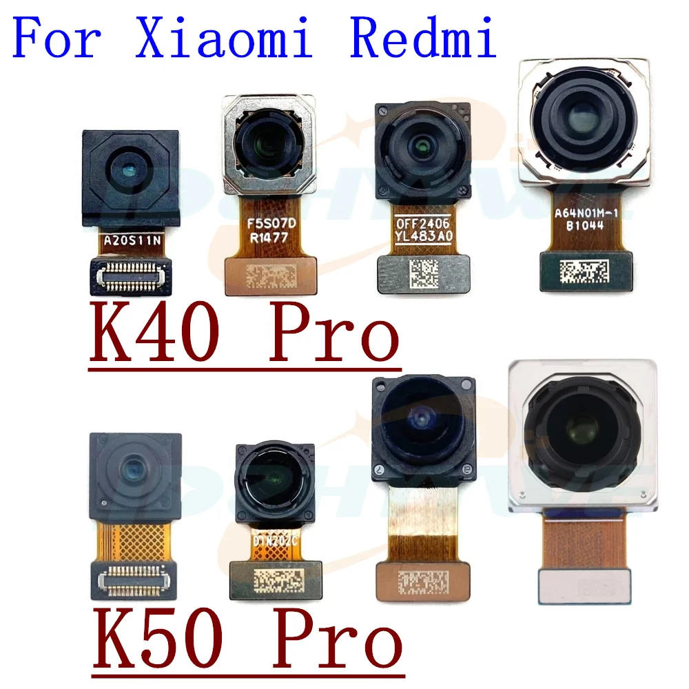 샤오미 레드미 K40 프로 K50 프로 K40Pro K50Pro 용 전면 후면 카메라, 전면 셀카 와이드 매크로, 후면 메인 카메라 플렉스