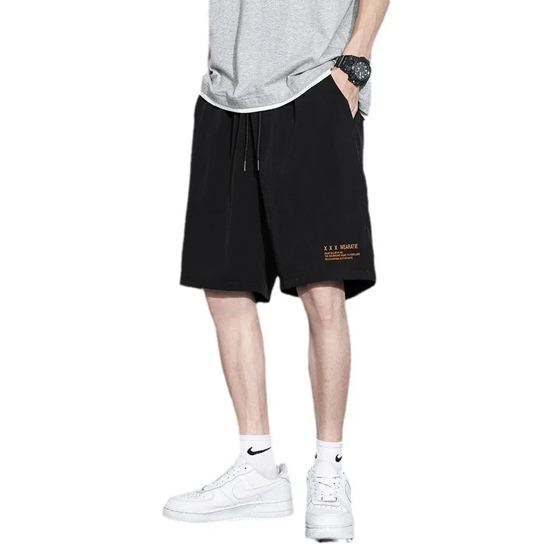 

New Summer Men's Running orts Ice Silk Thin Qui Dry Five-Quarter Length Faionable Urban Sle mid Waist Straight Leg Pants