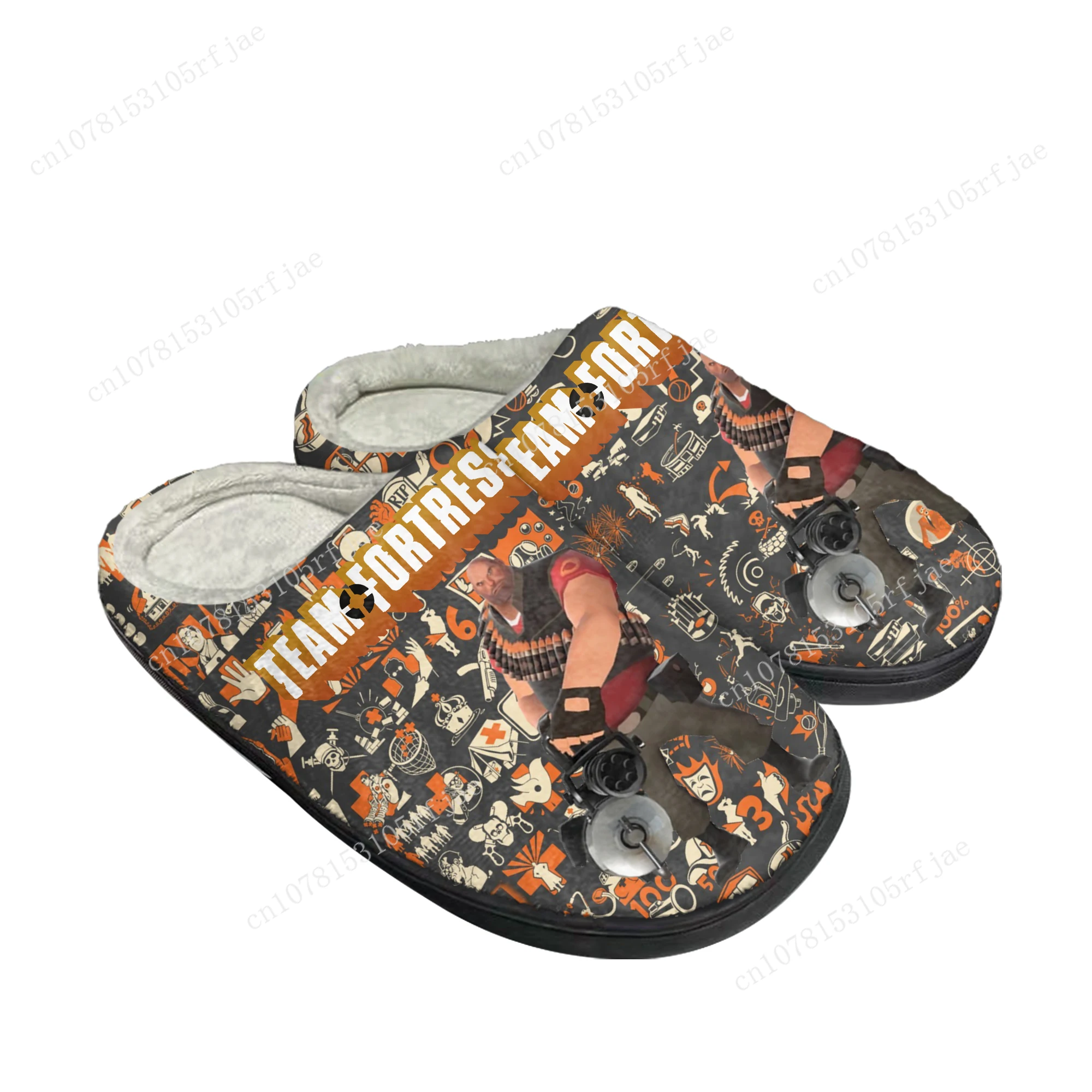 Team Fortress 2 Home Cotton Slippers Cartoon Game Mens Womens Plush Bedroom Casual Fashion Keep Warm Shoes Tailor Made Slipper