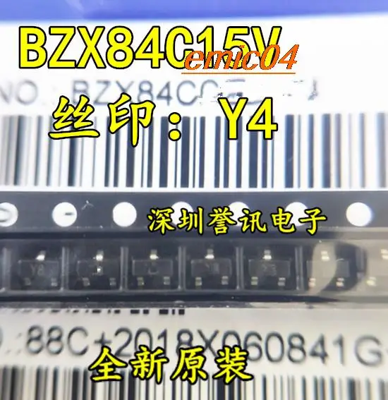 Original Stock  BZX84-C15 BZX84C15V SOT23 15V :Y4 Y4W