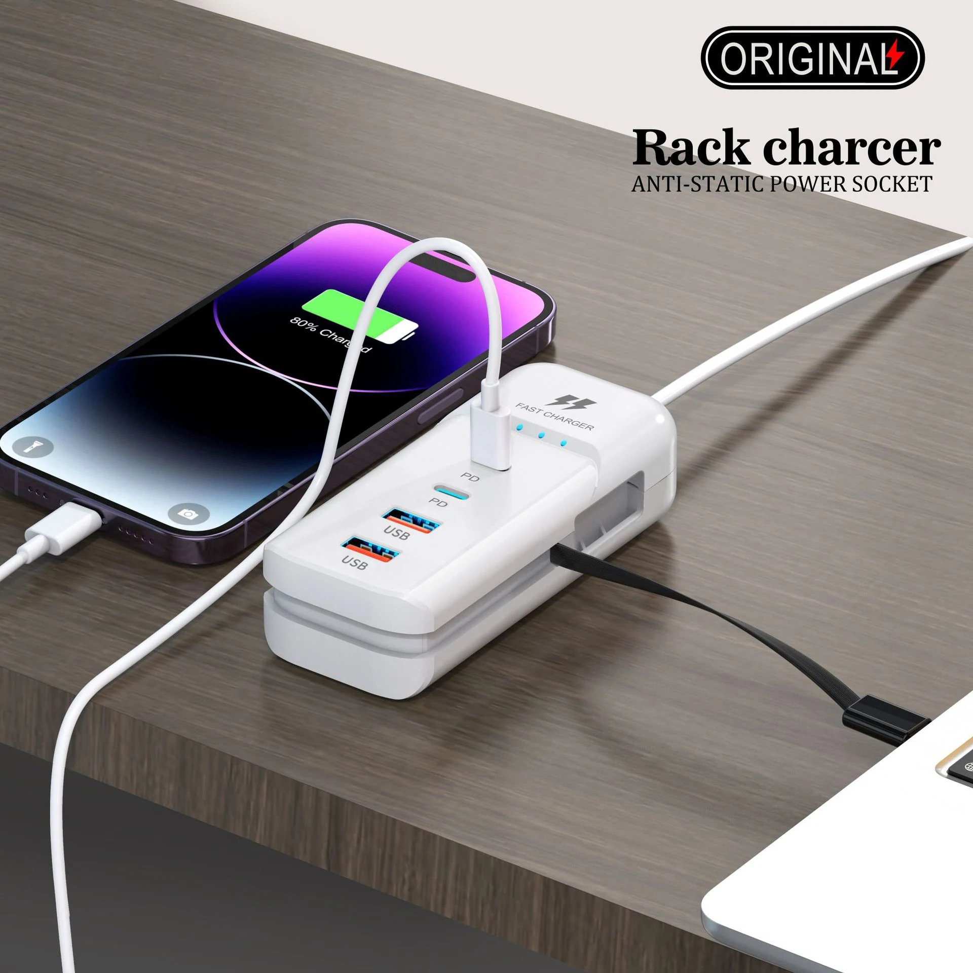 66W 4 Ports USB Charger PD Type C Fast Charging Phone Travel Power Socket Adapter For iPhone 15 14 Xiaomi Samsung Wall Charger