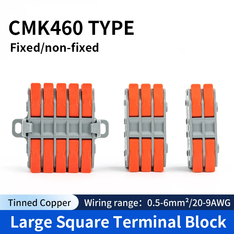 

10Pcs Quick Lever Connector CMK460 Large Wiring Capacity Range Cable Connect Multiple In Out Universal 6MM 41A