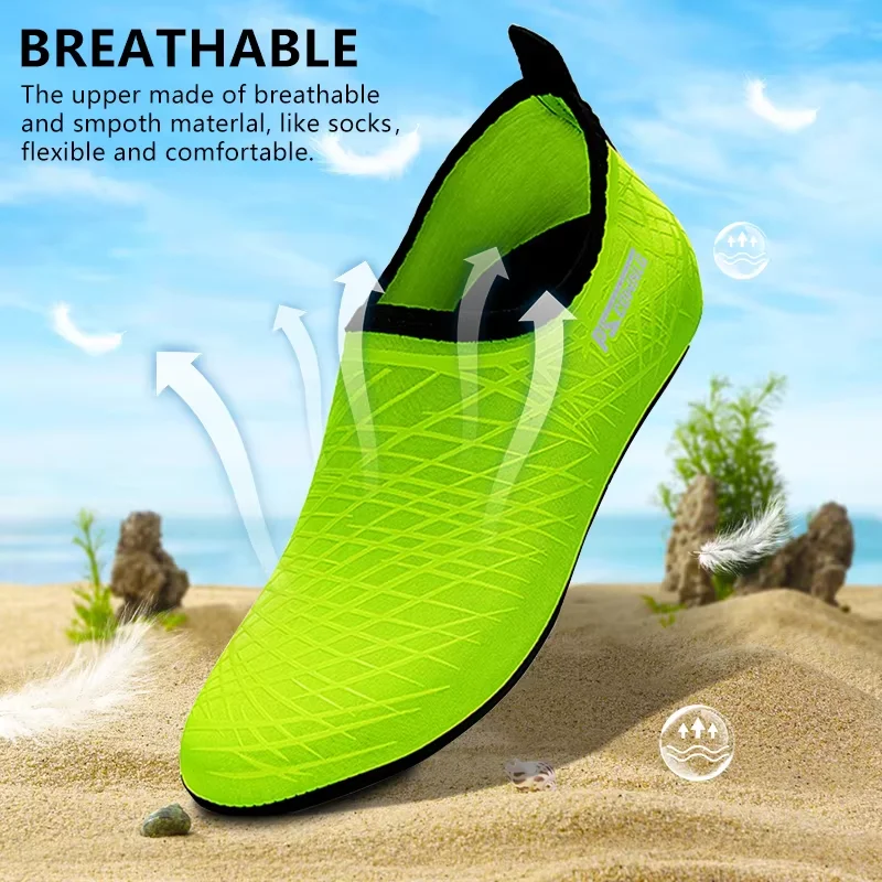 Water Shoes Unisex Quick Dry Beach Sock Barefoot Shoes Men Women Swimming Upstream Sneaker Light Yoga Aqua Shoe Striped Colorful
