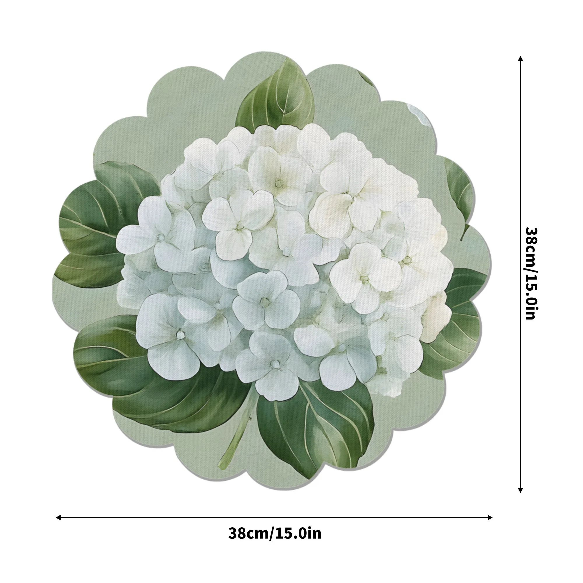 Picture 4: 4pcs , A simple hydrangea. Polyester Material Plate Mat, Table Mat, Support Hand Washing & Machine Washing, Dinner Party