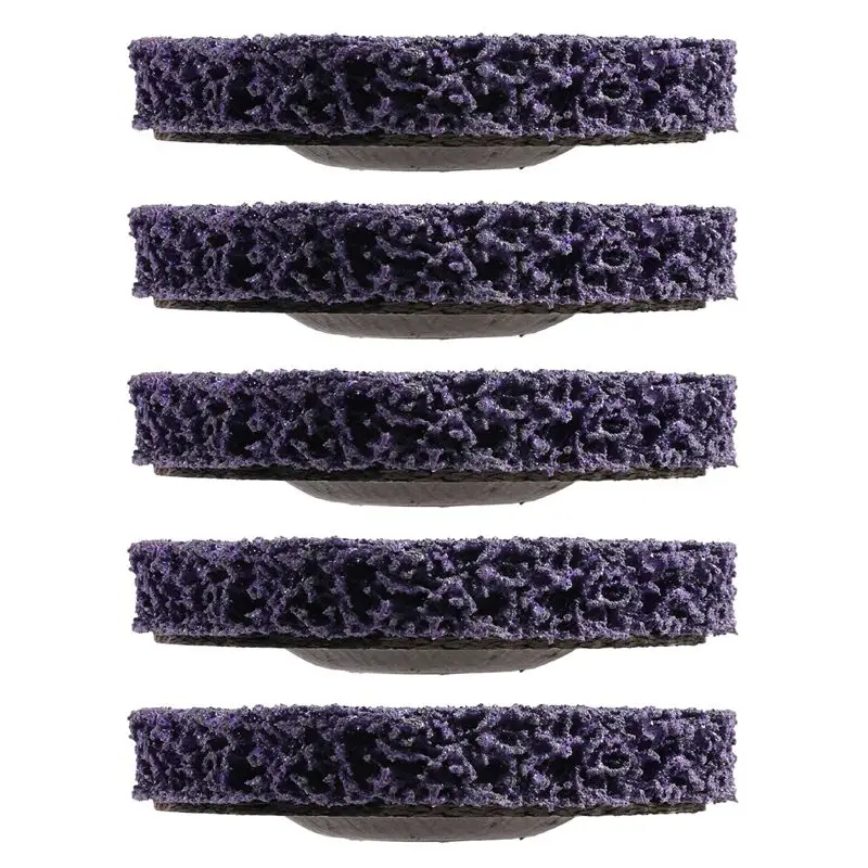 

ABLG 5Pcs Durable Poly Strip Disc Wheel 100X16mm Wood Metal Paint Rust Removal Clean Abrasive Tools For Angle Grinder