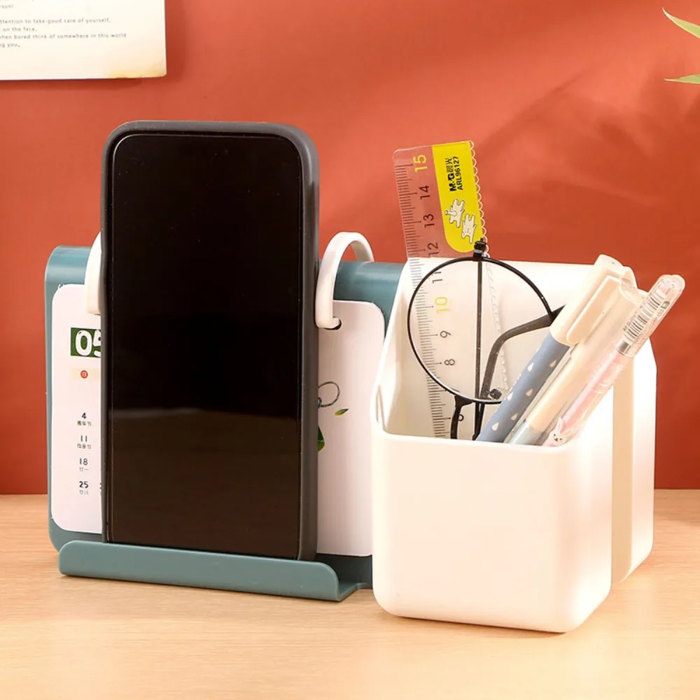 Creative Multi-function Desk Calendar Plastic Portable Pen Holder Simple with Hidden Drawers Desktop Storage Box Office