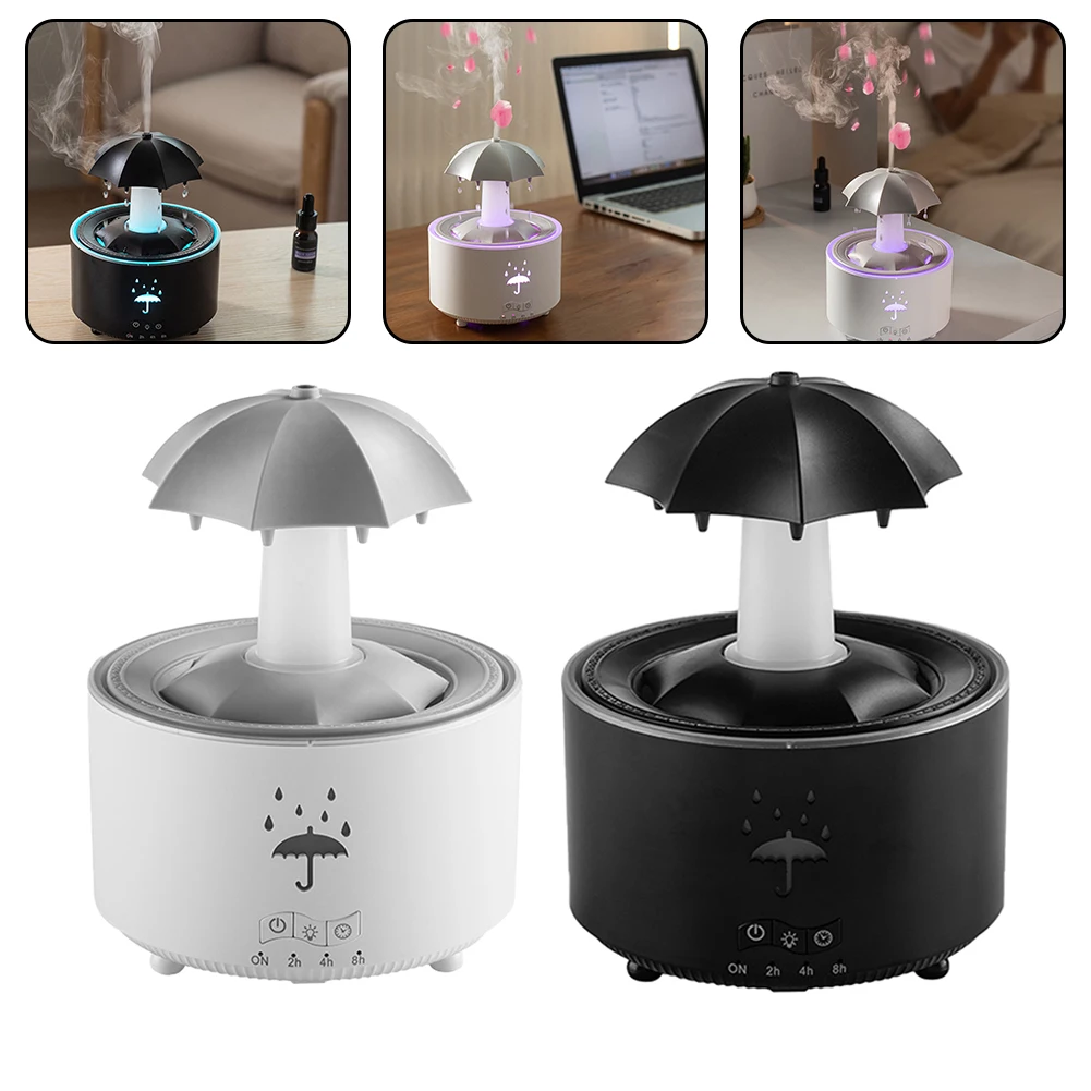 Umbrella Humidifier Umbrella Diffuser With Rain Effect 7 Colors LED Diffuser Rain Sound Simulation Umbrella Shaped Humidifier