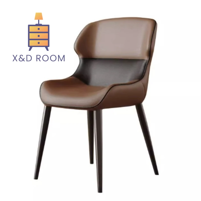 

XD Luxury Home Chairs Dining Tables Nordic High-end Hotels Cat Scratch Leather Dining Chairs Commercial Negotiations Chairs