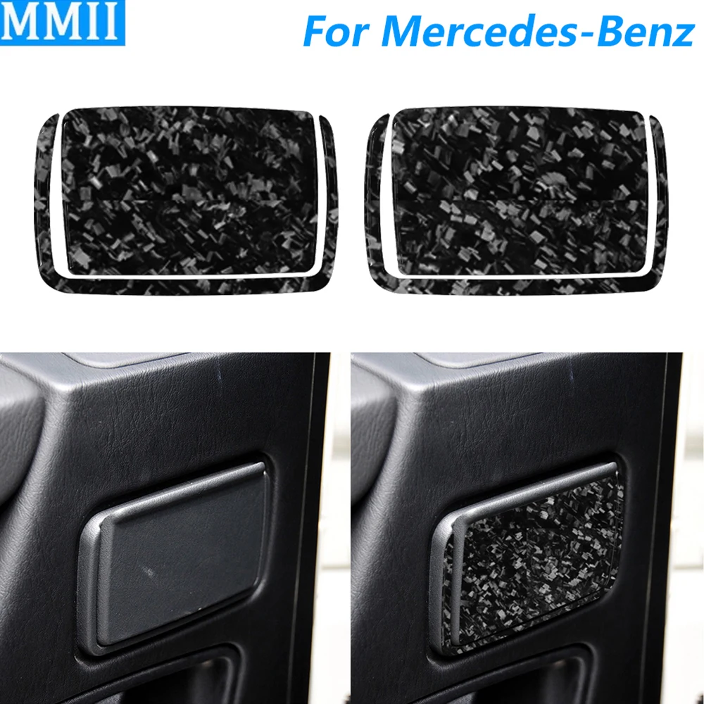 

For Mercedes-Benz G-Class W463 2004-2012 Forged Carbon Fiber Rear DoorAshtray Storage Box Panel Cover Car Accessories Sticker