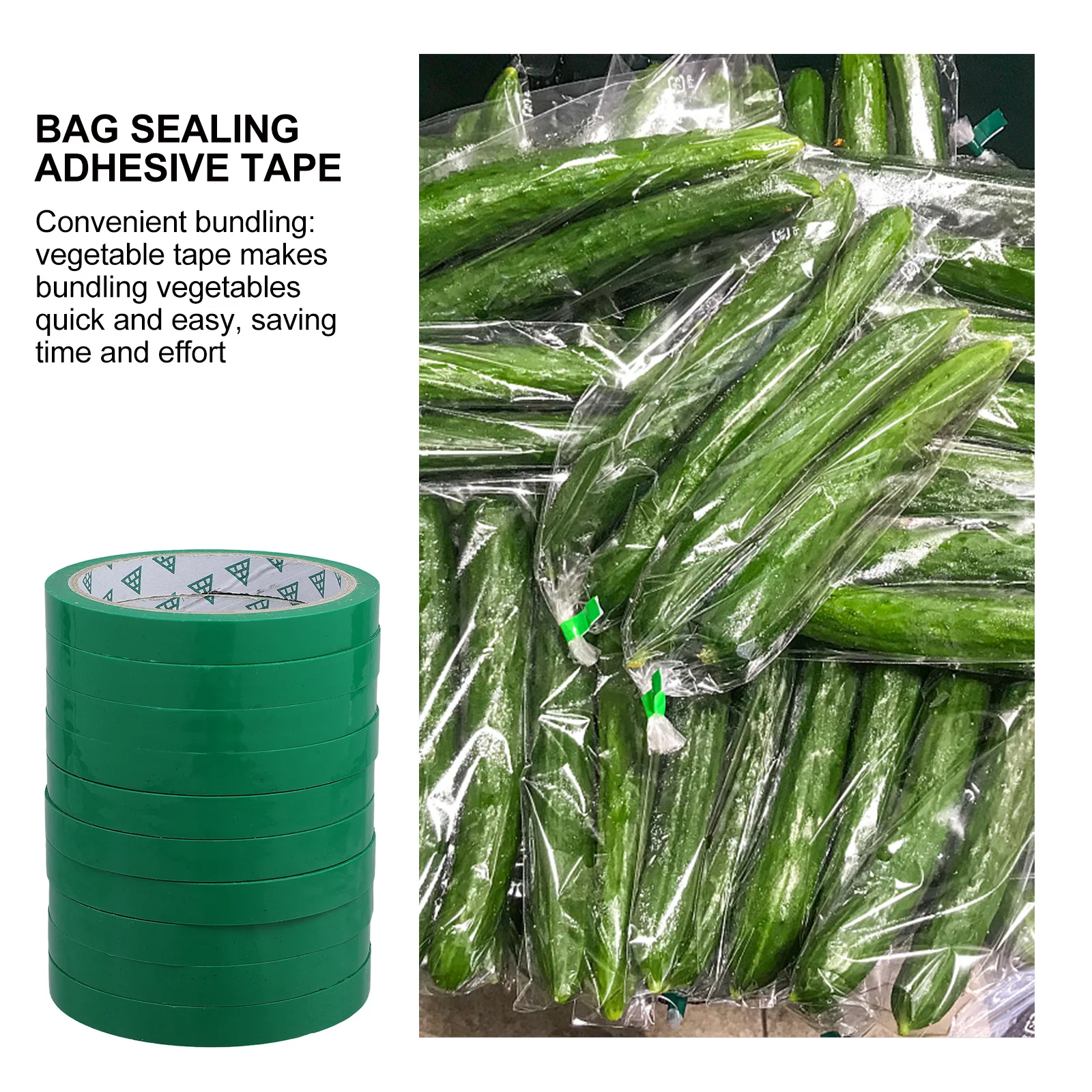

10Pcs Produce Packaging Tape Reliable Adhesive Sealant Roll for Securely Closing Vegetable Fruit Bags Perfect for Supermarkets