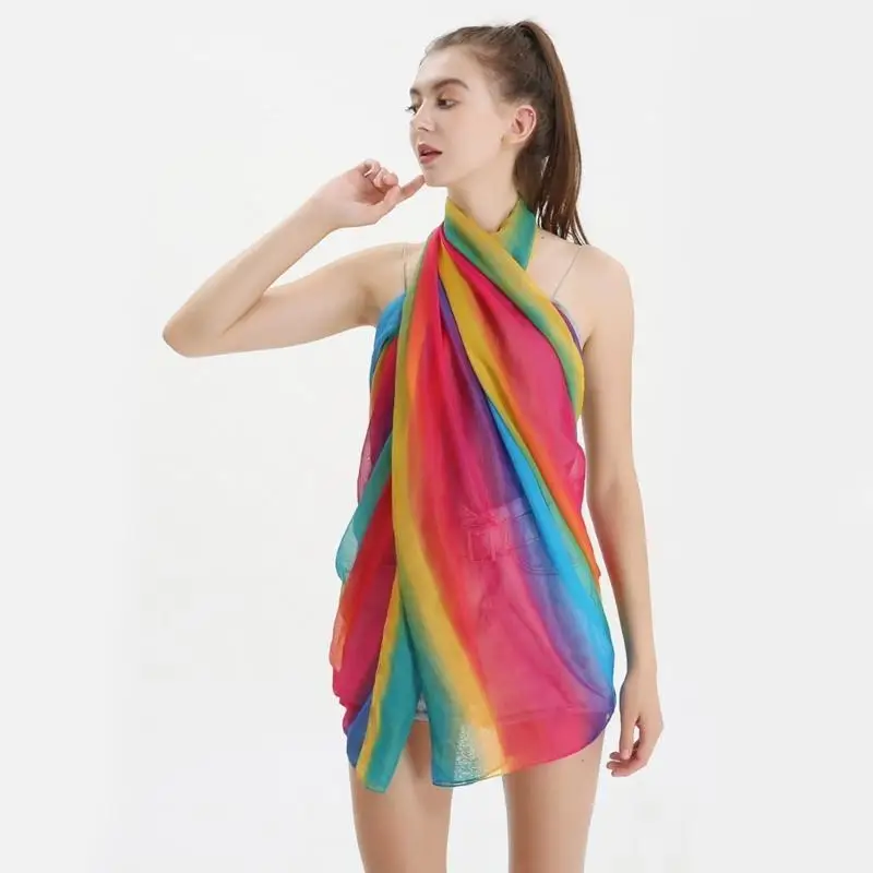 652F أوشحة نسائية عصرية كبيرة شال صيفي رائع وخفيف الوزن حجاب نحيف للأم