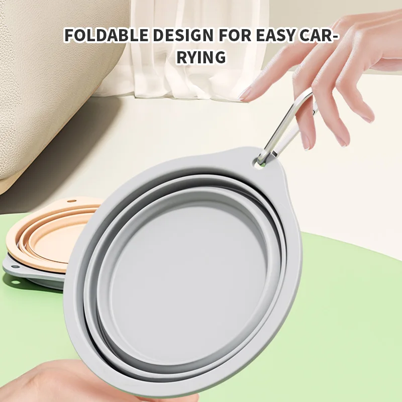 Collapsible Silicone Dog Bowl,Foldable Expandable Cup Dish for Small Pet Cat Food Water Feeding Portable Travel Bowl view 4