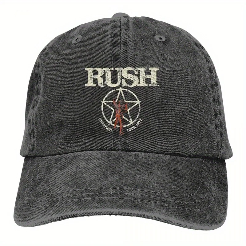 Rush Band Unisex baseball cap, washed cotton, tattoo design, sports style, stylish outdoor sports cap