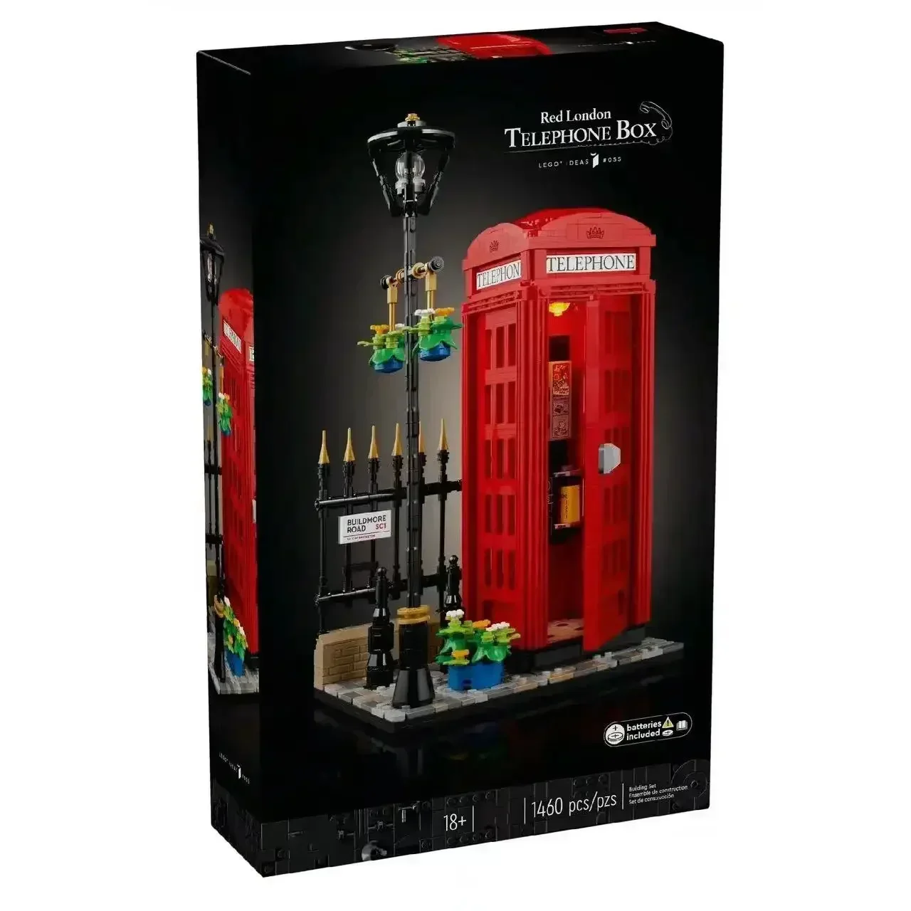 

Ideas 21347 Red London Telephone Box Set Building Blocks Classic British symbol light Bricks Toys For Adult Kids Gift