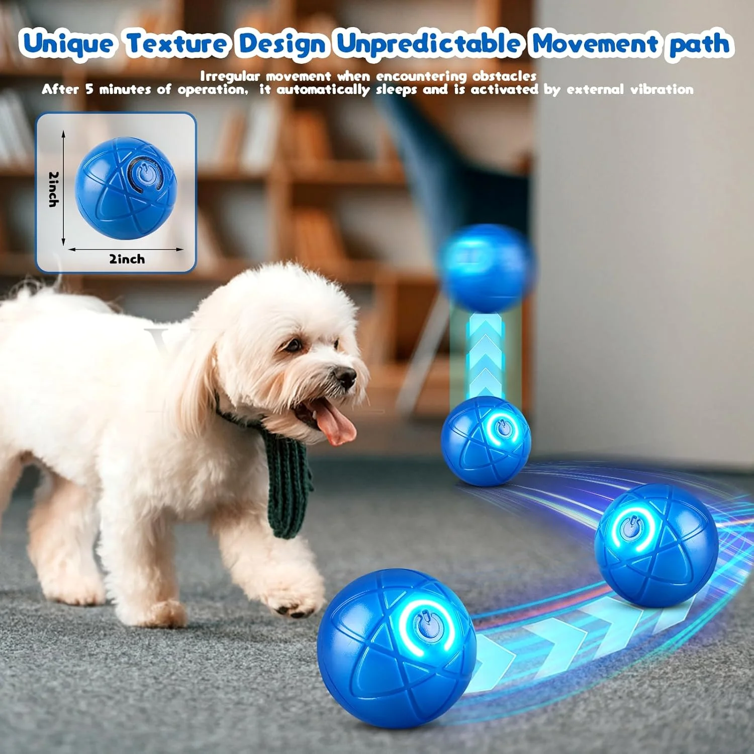 vibrating toys for dogs YUNAFFT Vibrating Dog Ball, Interactive Bouncing Shaky Ball Toy for Dogs,  Smart Self Rolling Automatic Moving Pet Ball with LED Light for Bored  Indoor