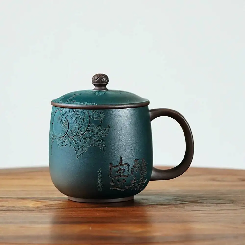 

Yihu Chun High-End Purple Clay Cup By Renowned Artist Wu Chunyan, Purely Handmade, Personal Tea Cup, Fu Lu Yi Zhi 530C