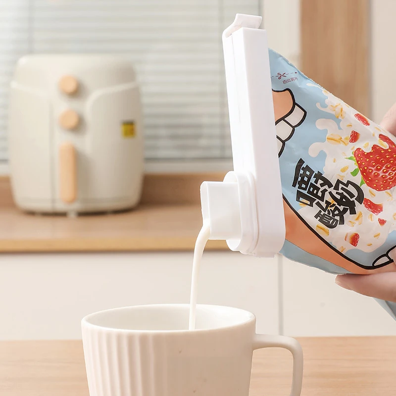 Sealable Food Preservation Clip with Lid for Tea Milk Powder Snacks Moisture Proof Bag Outlet Seal Clip for Kitchen Storage