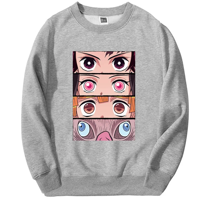 Demon Slayer Anime Hoodie Men/women Tanjirou Manga Kimetsu No Yaiba Graphic Sweatshirt Oversize Round Neck Streetwear Sportswear