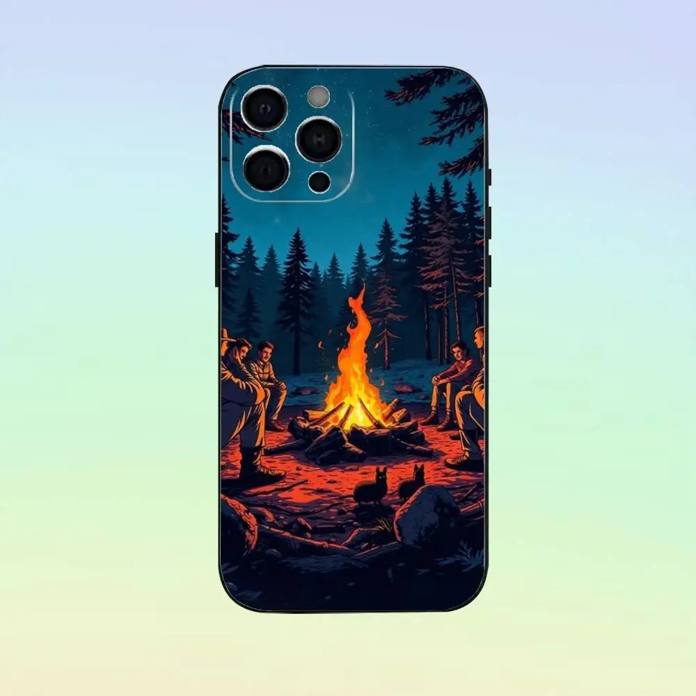 Etui na telefon do użytku na zewnątrz, na kempingu, do iPhone'a 17, 16, 15, 14, 13, 12, 11, miękki silikonowy czarny pokrowiec