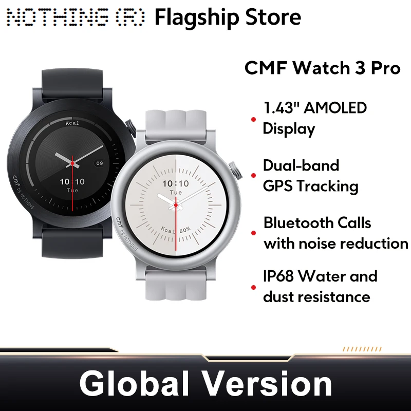 

Global Version Nothing CMF Watch 3 Pro 1.43"AMOLED Dual-Band GPS Bluetooth Call smartwatch 131 Sports modes Blood Oxygen Monitor