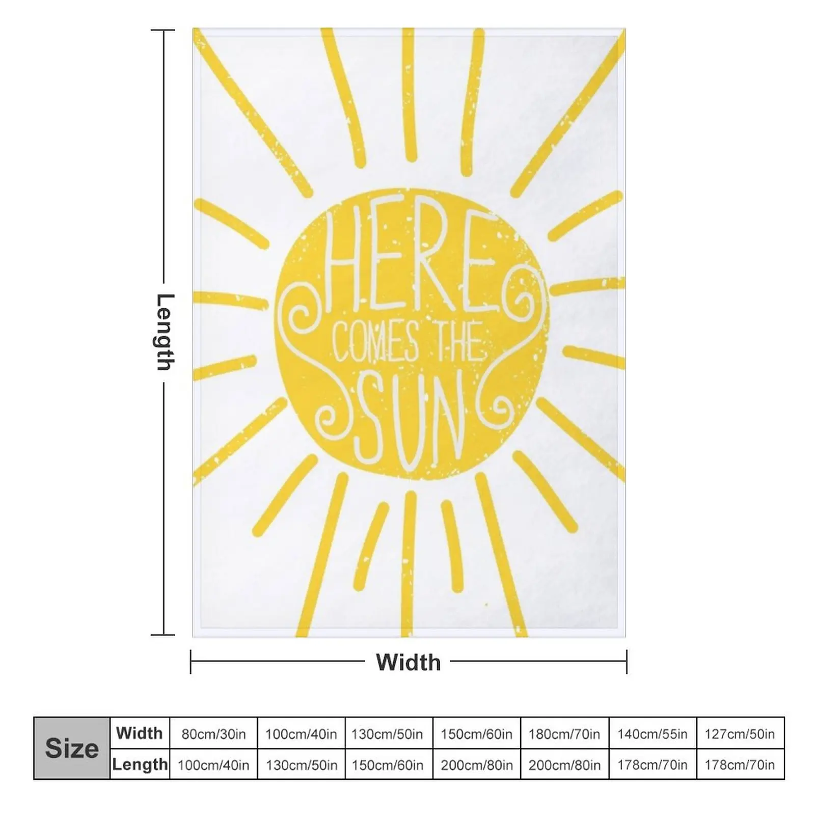 Here Comes the Sun Throw Blanket Flannel Large Blankets