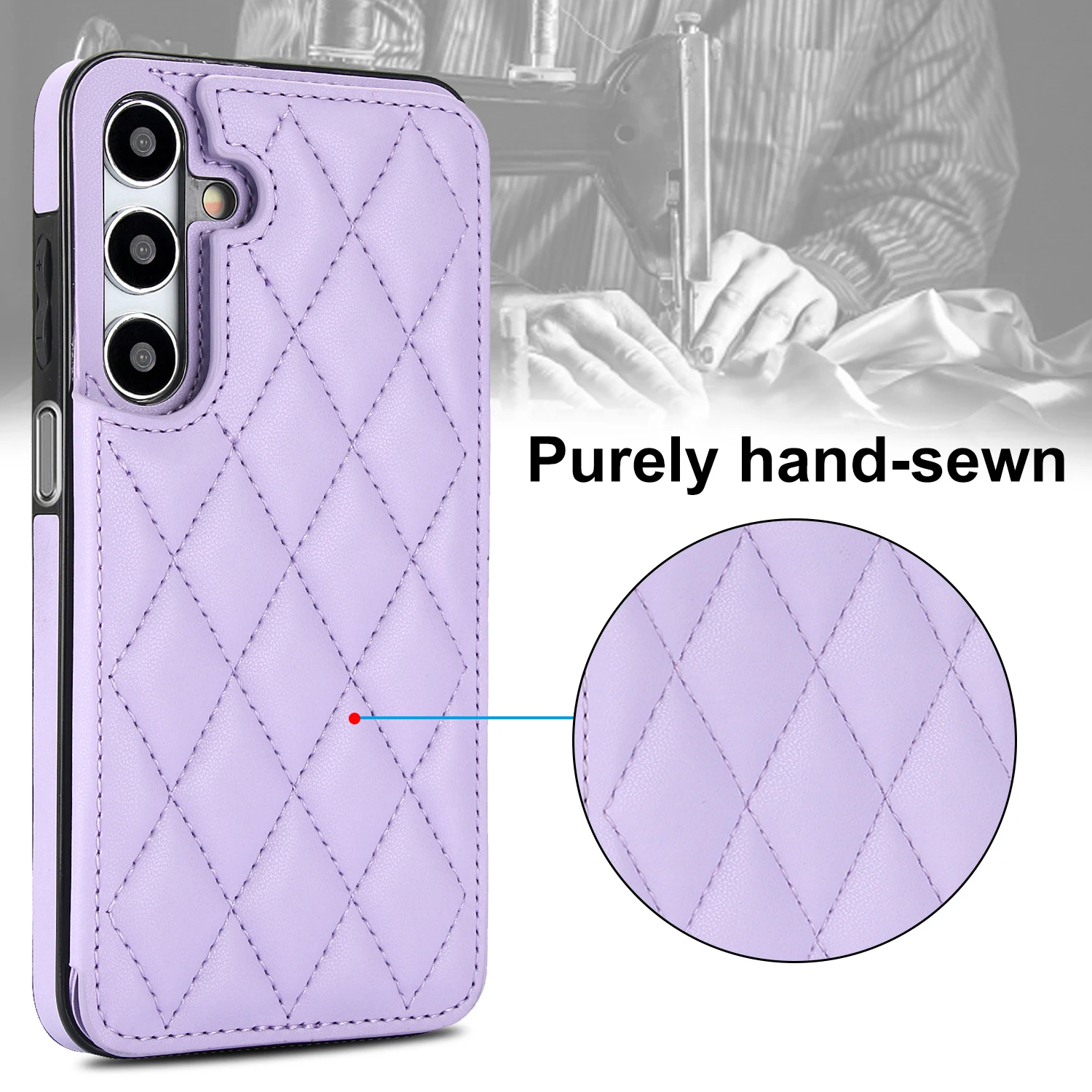 Wallet Double Button Small Fragrant Cardslot Magnetic Flip Leather Case For Samsung Galaxy S25 Edge S24 FE S23 Plus S22 Ultra