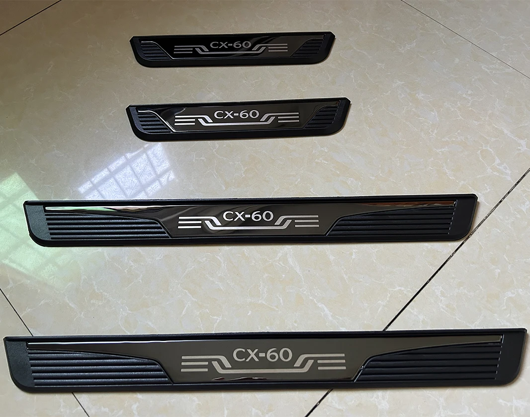 

For Mazda CX-60 CX60 2023 2024 2022 Door Sill Scuff Plate Welcome Pedal Protector Kick Stainless Steel Car Styling Car Accessory