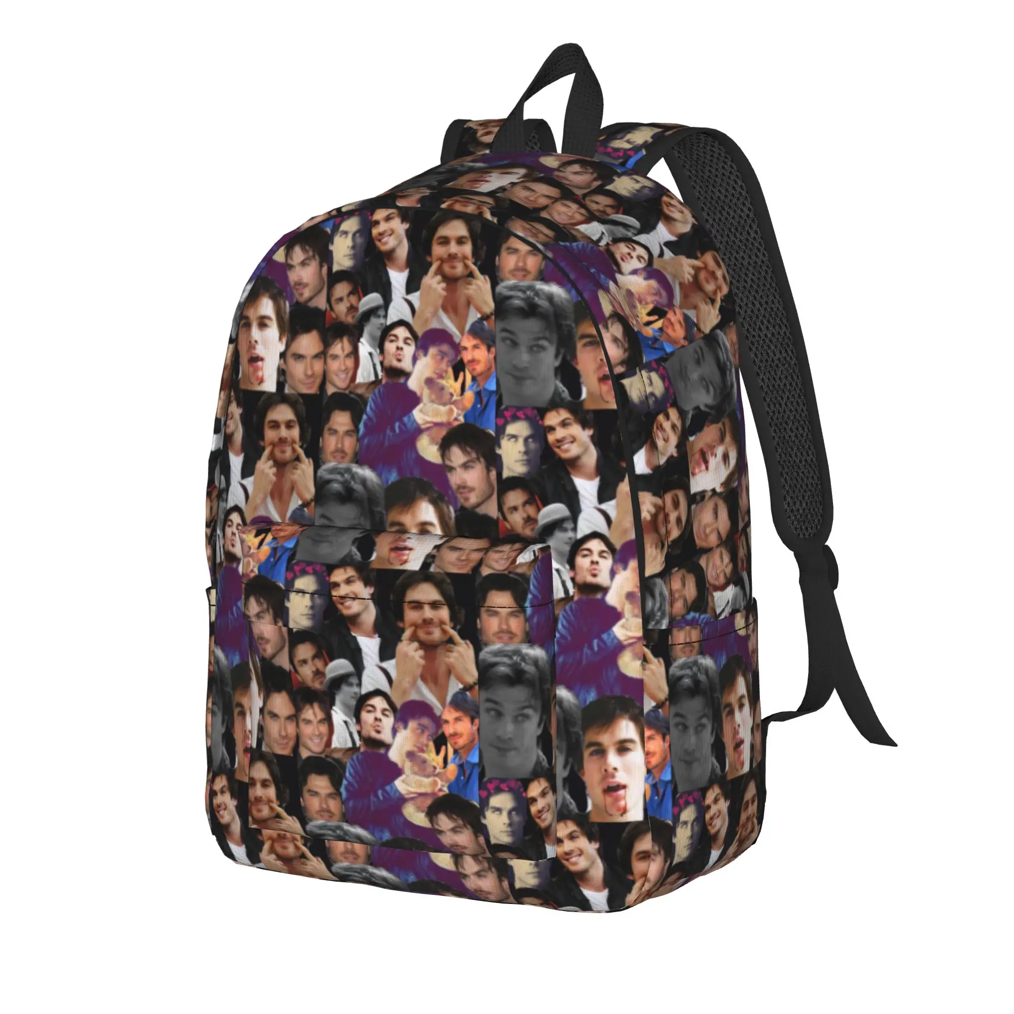 The Vampire Diaries Resuable Movie Backpack Damon Salvatore Trekking Backpacks Men Colorful Big School Bags Funny Rucksack